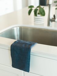 Stone Washed Linen Tea Towel - Navy