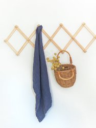 Stone Washed Linen Tea Towel - Navy