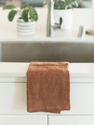 Stone Washed Linen Tea Towel - Terracotta