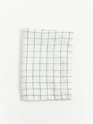 Stone Washed Linen Tea Towel - Windowpane