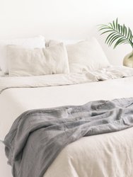 Stone Washed Linen Throw - Oyster