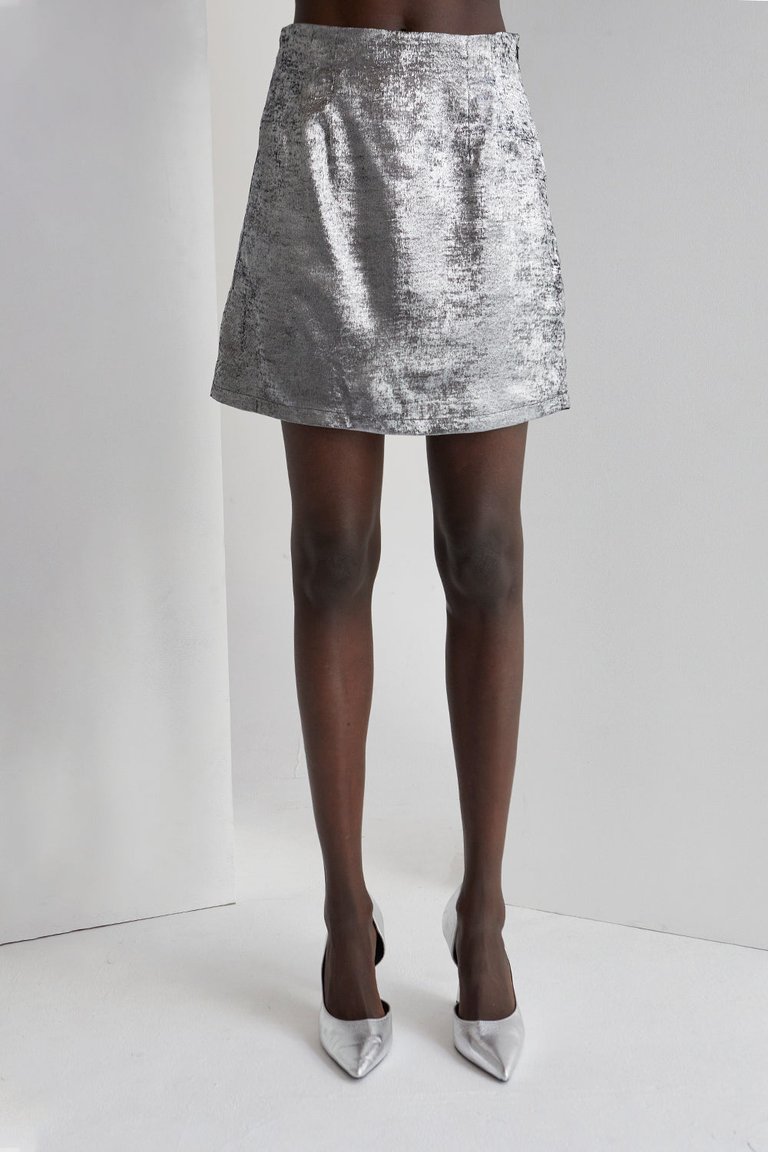 Adelia Mini Skirt - Silver