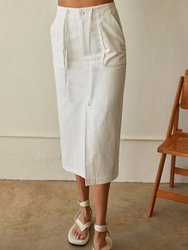 Alice Cotton Midi Skirt - White