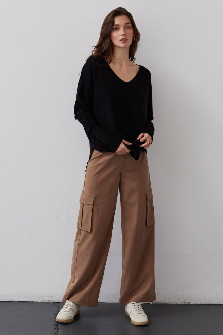 Amber Tencel Utility Pants - Brown