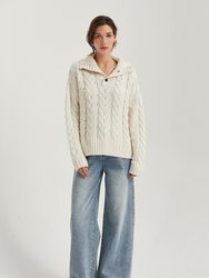 Anya Shawl Sweater - Cream