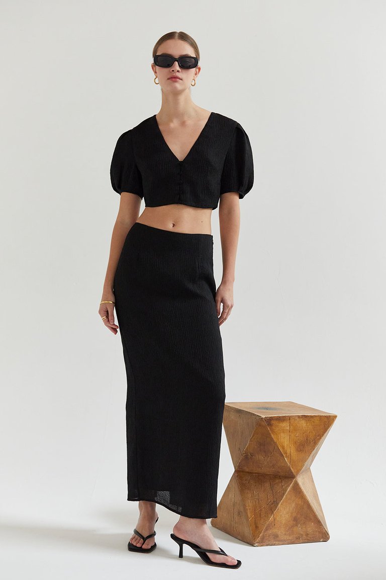 Avani Maxi Skirt Set - Black