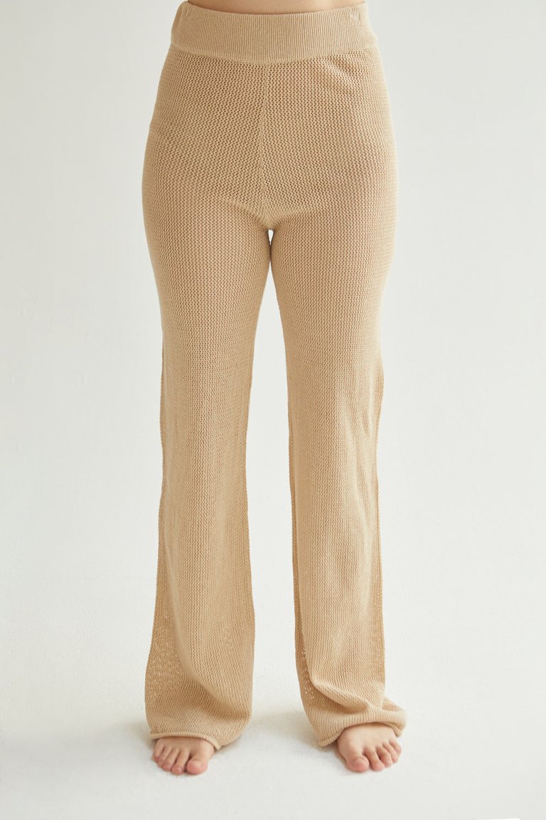 Beau Crochet Knit Pants - Sand