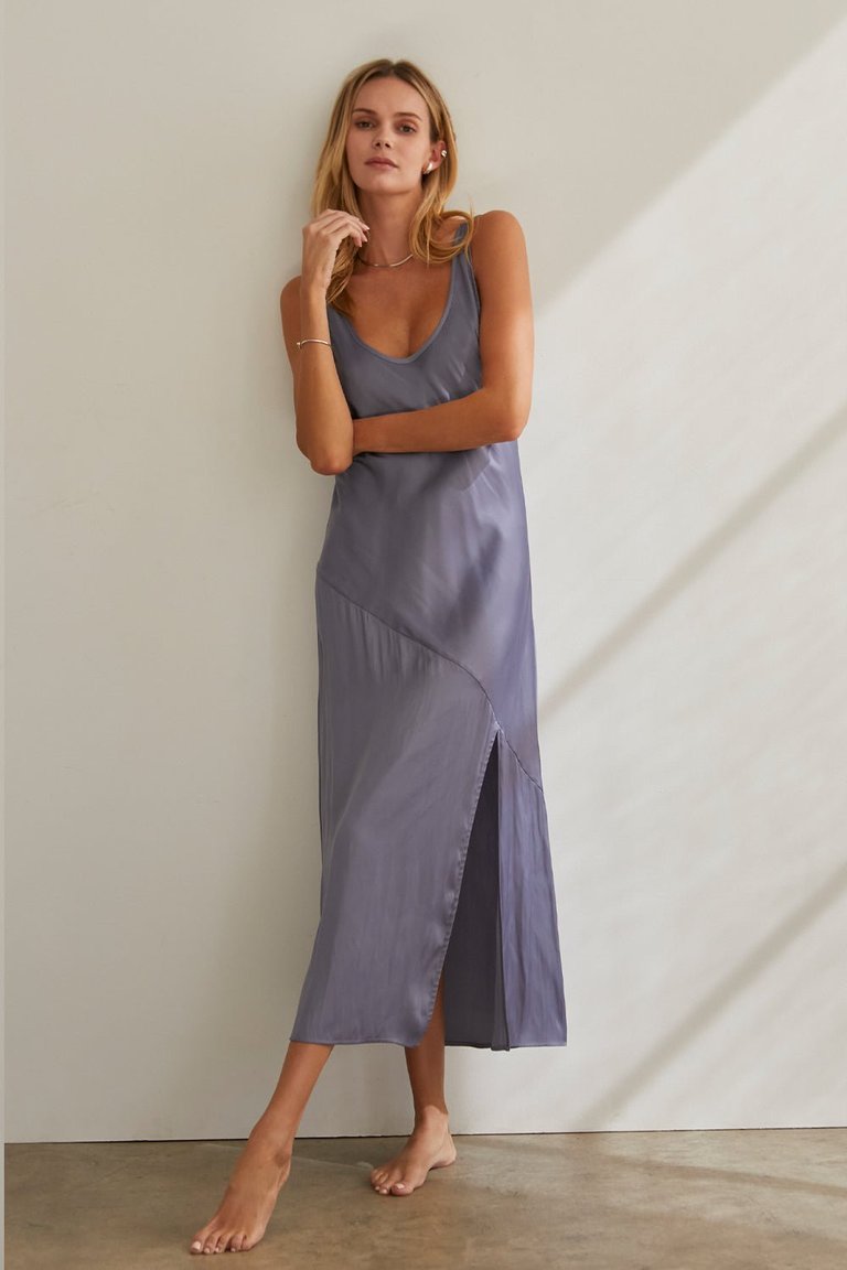 Bec Satin Maxi Dress - Blue