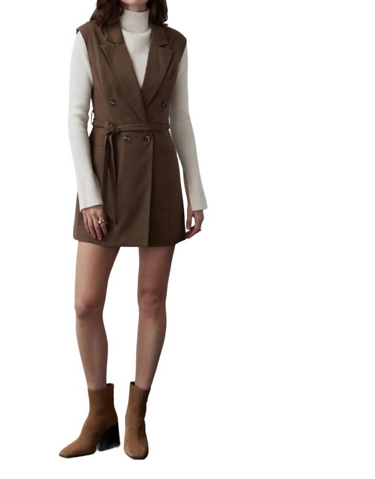 Brooke Blazer Dress In Brown - Brown