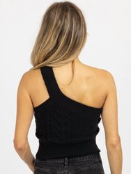 Cableknit One Shoulder Sweater Top