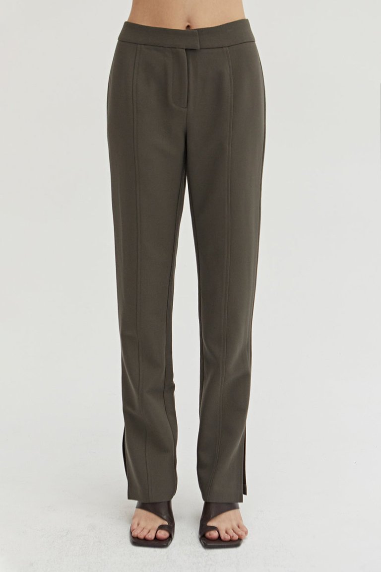 Charlie Straight Leg Trousers - Dark Olive