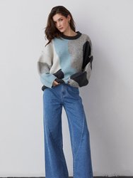 Chrissy Color Block Sweater - Blue Multi