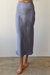 Clover Maxi Satin Skirt - Slate Blue
