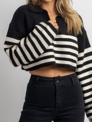 Corbin Striped Sweater - Black