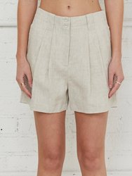 Darlene Linen Shorts - Oatmeal