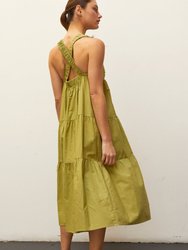 Delilah Linen-Blend Midi Dress