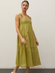 Delilah Linen-Blend Midi Dress