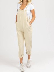 Denim Relaxed Pocket Overall - Oatmeal