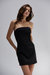 Devon Pinstriped Mini Dress - Black