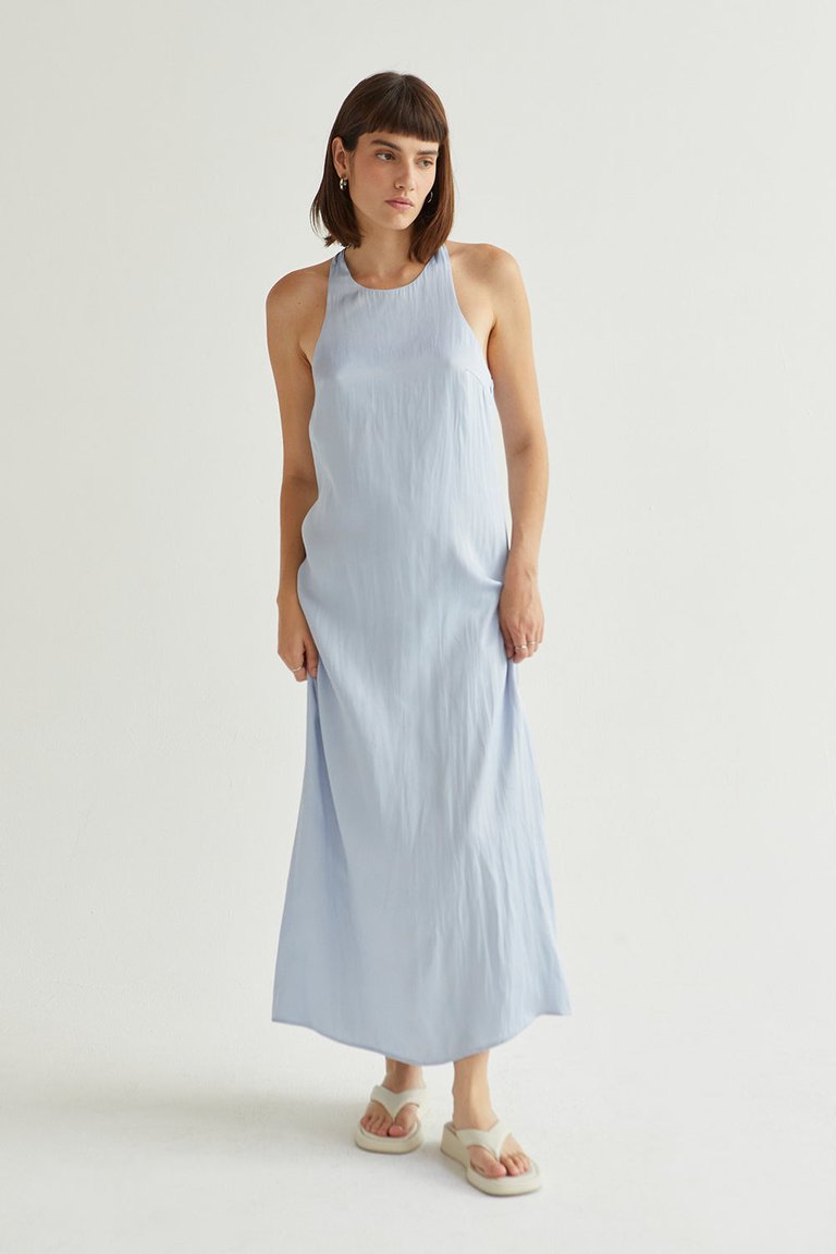 Diana Back Twist Slip Dress - Light Blue