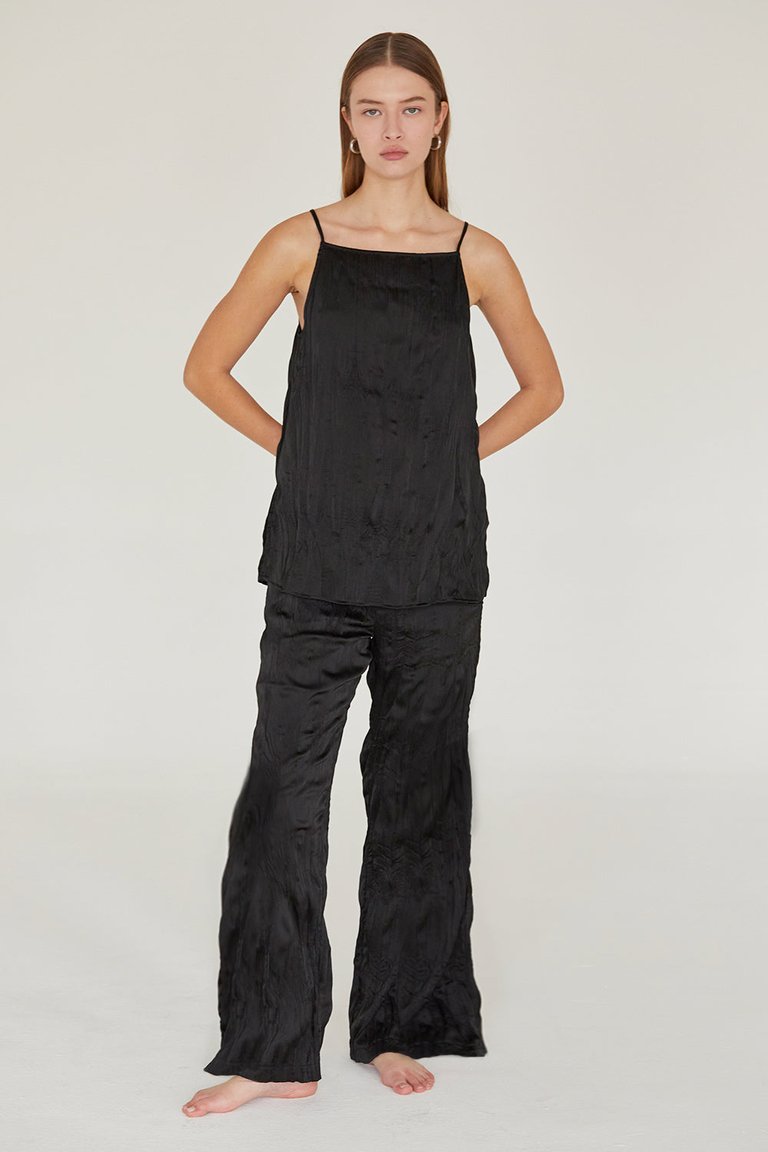 Elise Satin Pants - Black