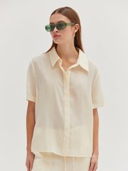 Ember Sheer Button Up Shirt - Cream