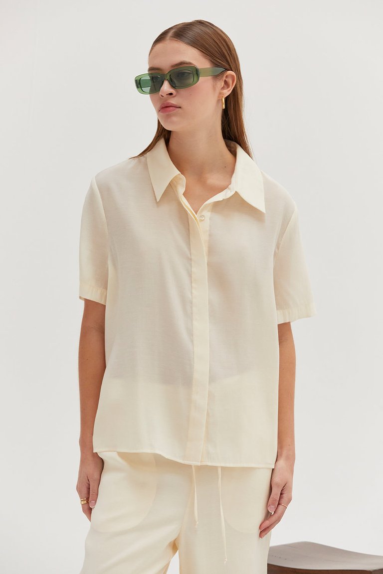 Ember Sheer Button Up Shirt - Cream