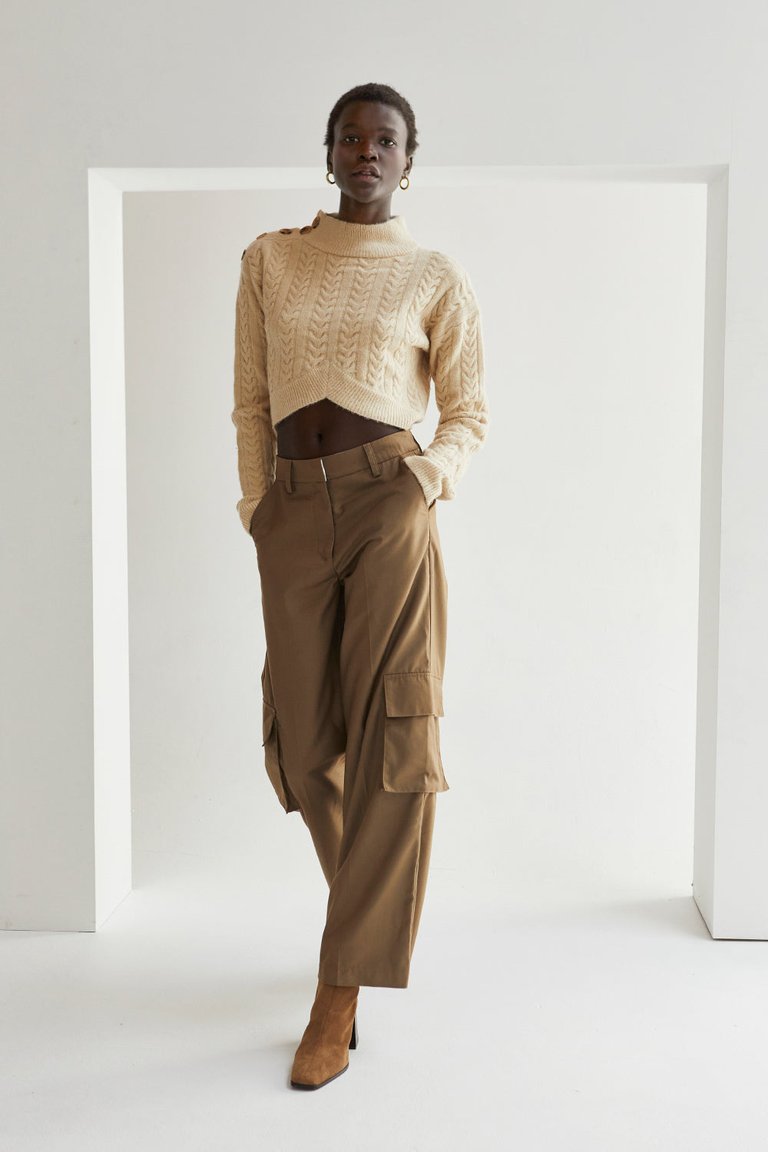 Gwen Cargo Trousers - Brown