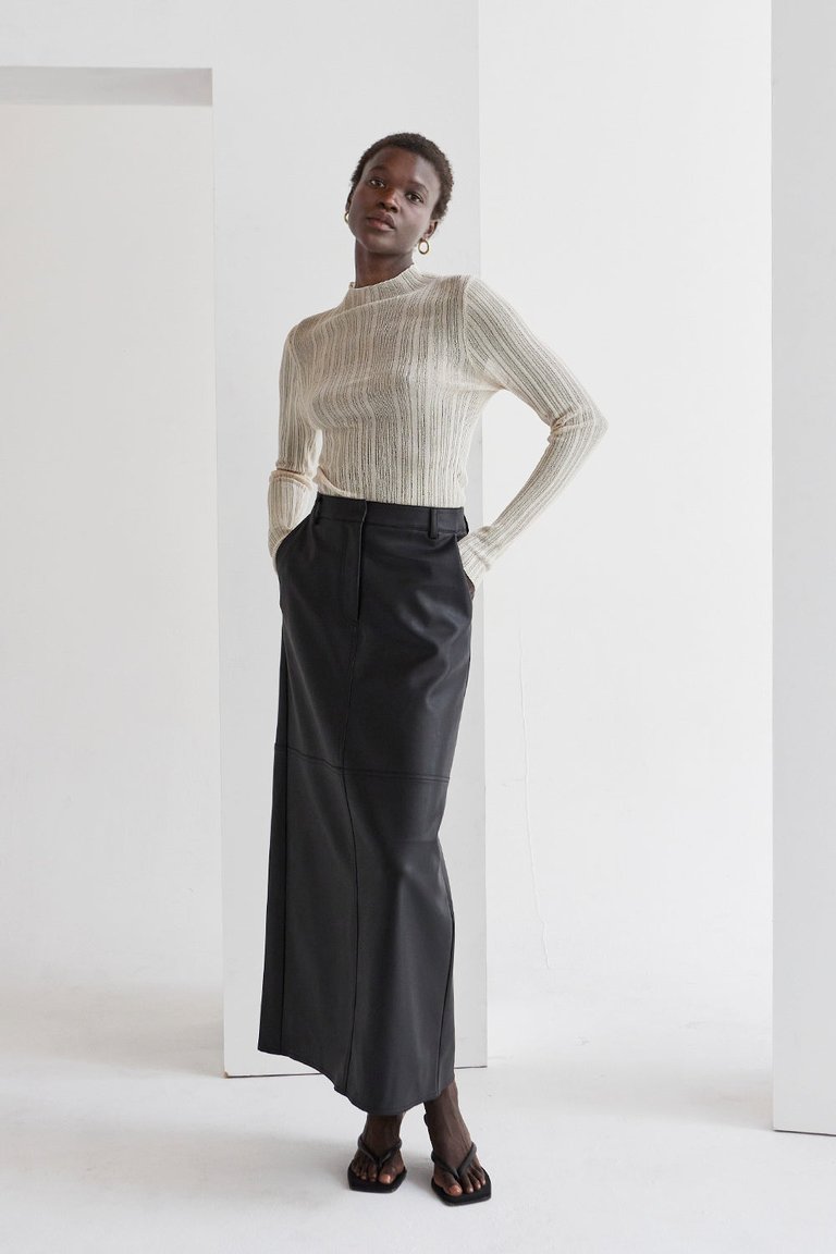 Jade Column Maxi Skirt - Black