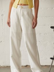 Jarrice Linen-Blend Trousers - White