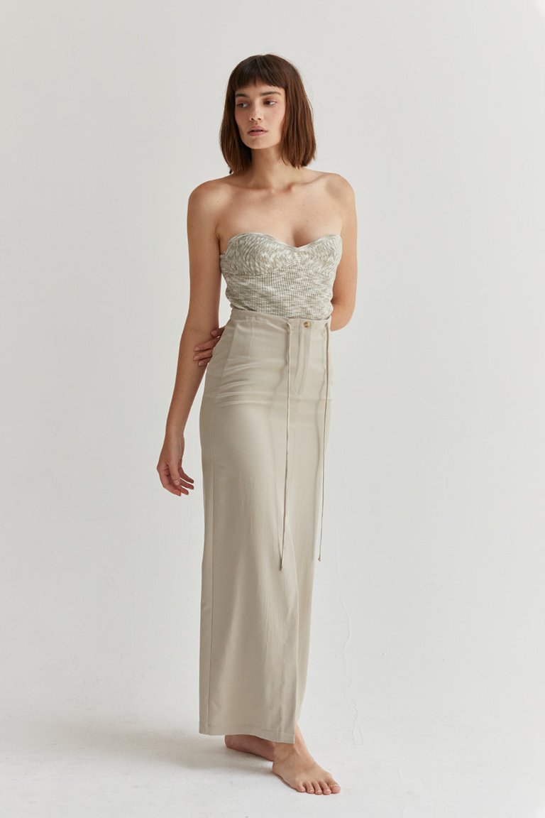 Jayda Tencel Blend Maxi Skirt - Taupe