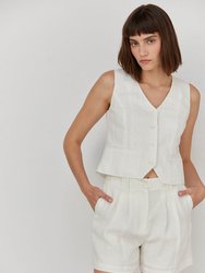 Juliet Linen Vest - White