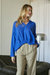 Kammy Linen-Blend Blouse - Blue