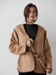 Kendra Wool Blend Jacket - Camel