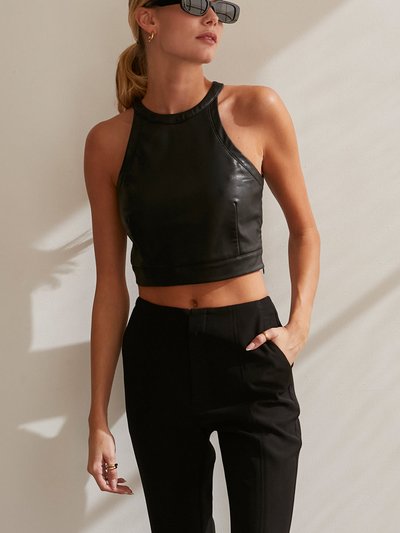 Crescent Laci Vegan Leather Crop Halter Top product