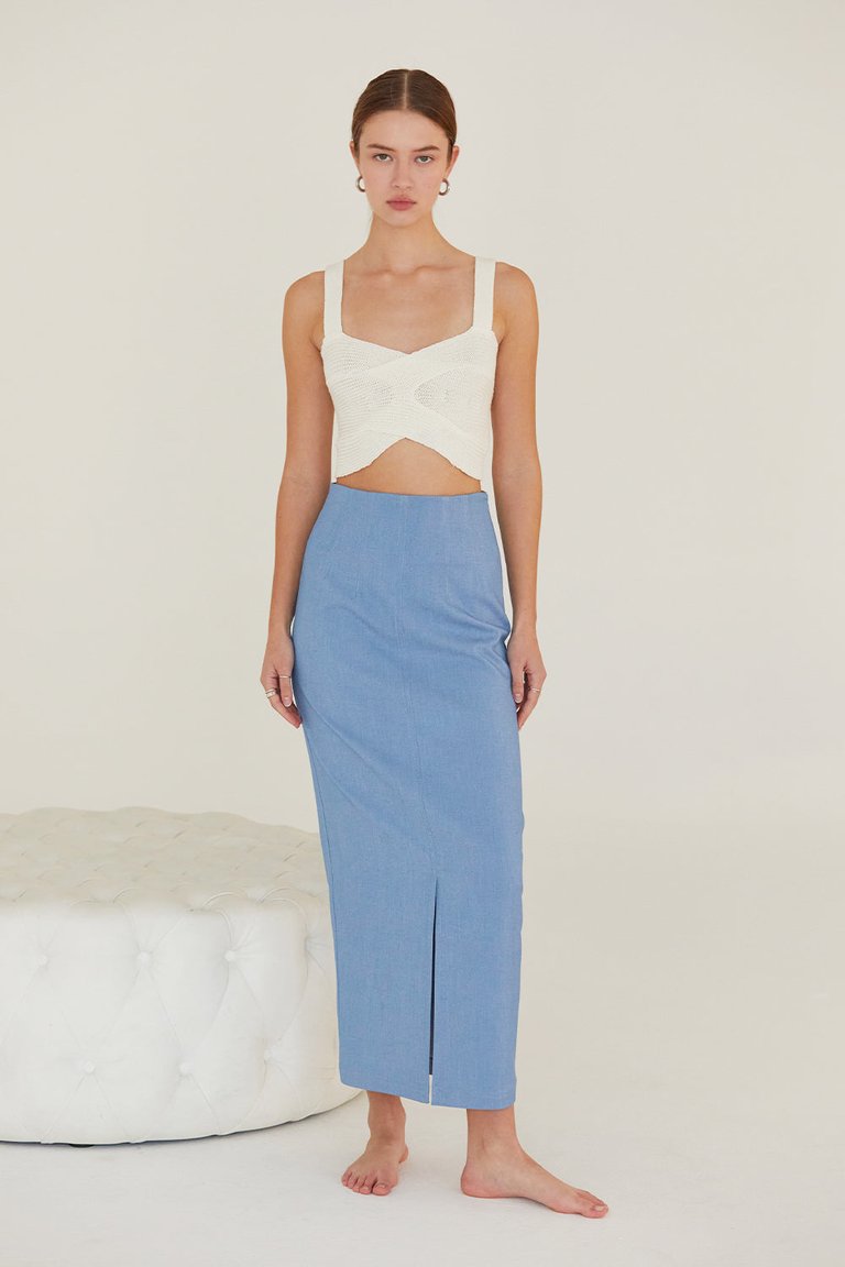 Lauren Maxi Skirt - Denim Blue