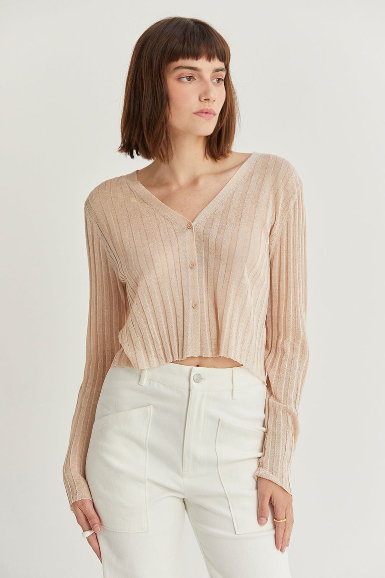 Leah Sheer Rib Cardigan