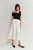 Lux White Denim Midi Skirt - White