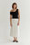 Lux White Denim Midi Skirt