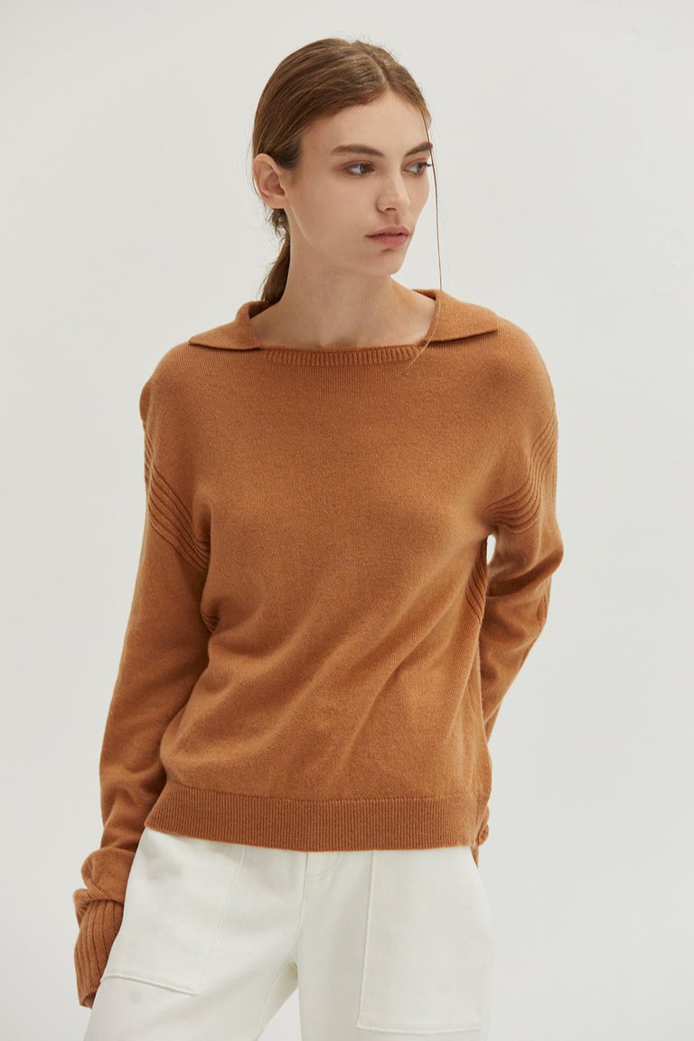 Maline Sweater Top - Camel