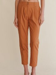 Marcello Linen Tapered Pants - Clay
