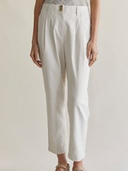 Marcello Linen Tapered Pants - Oatmeal