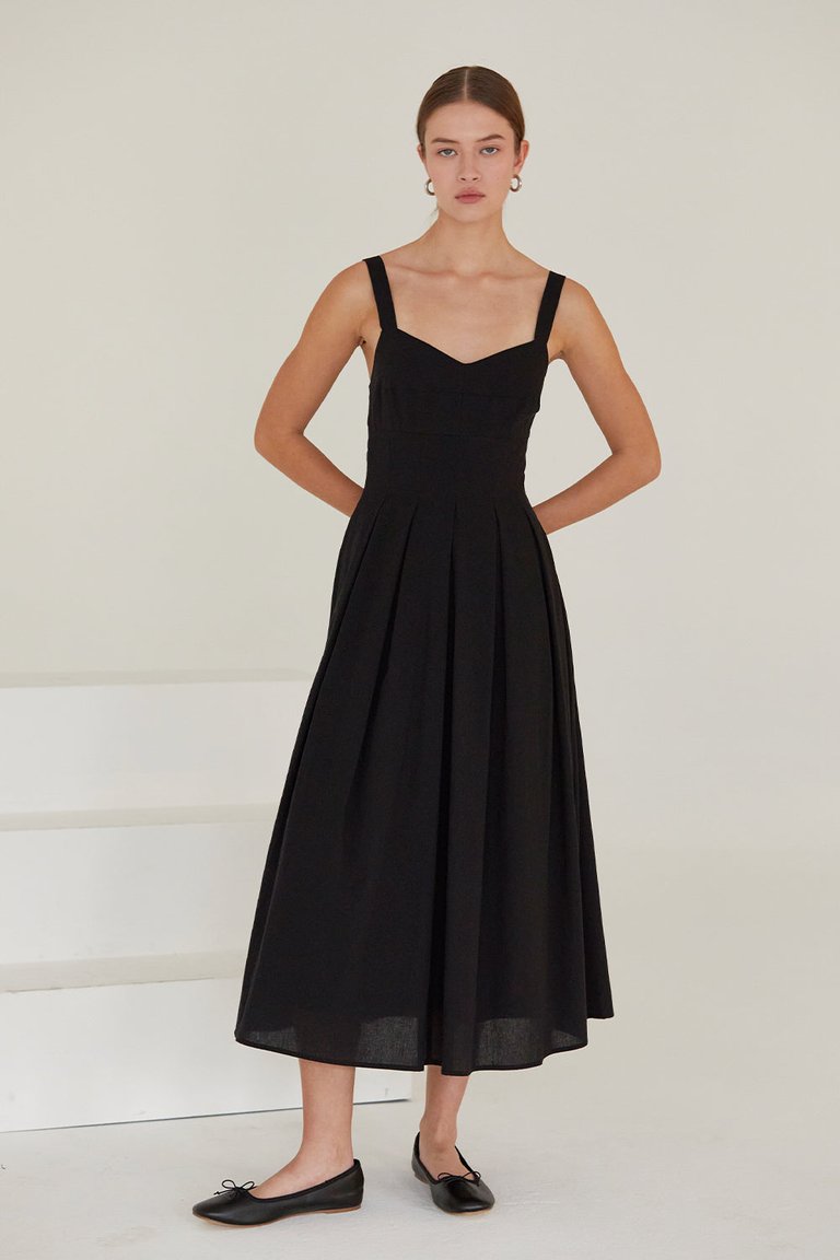 Marina Bustier Dress - BLACK - Black