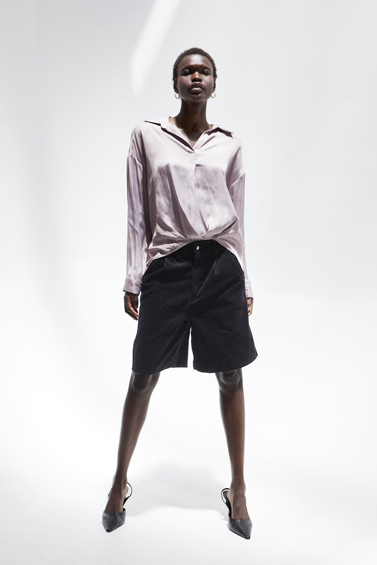 Myrtle Corduroy Bermuda Shorts - Black