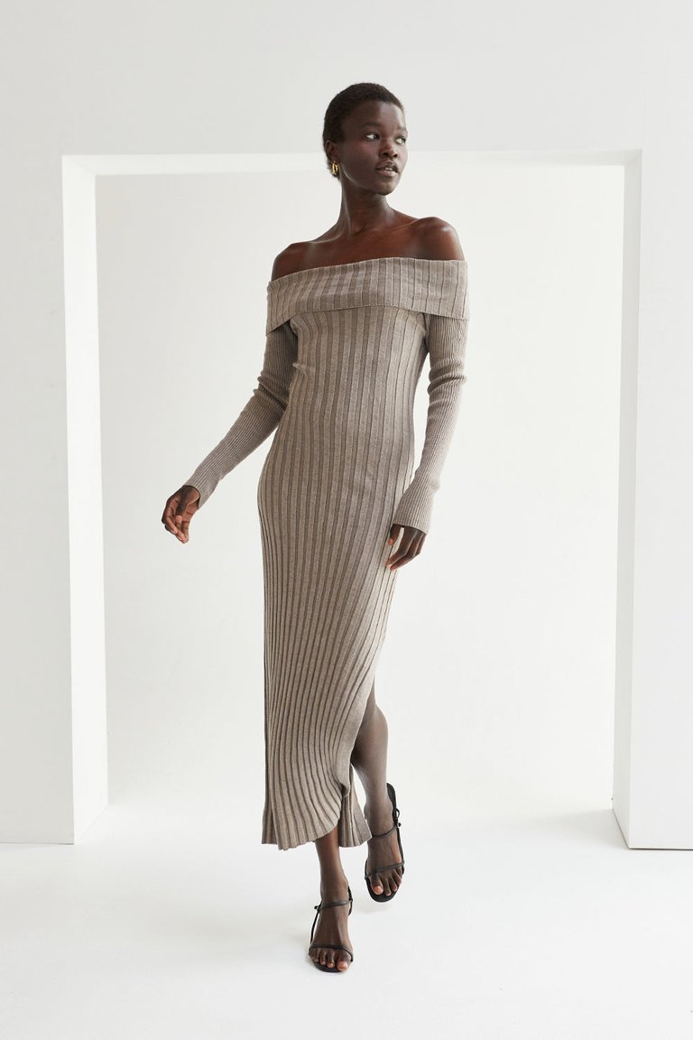 Natalia Sweater Maxi Dress - Taupe