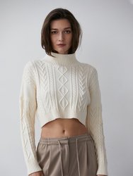 Ralphie Cropped Sweater - Cream