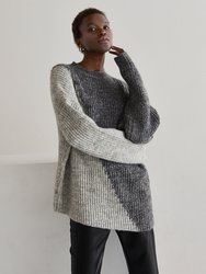 Reese Color Block Sweater - Charcoal