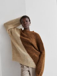 Reese Color Block Sweater - Camel