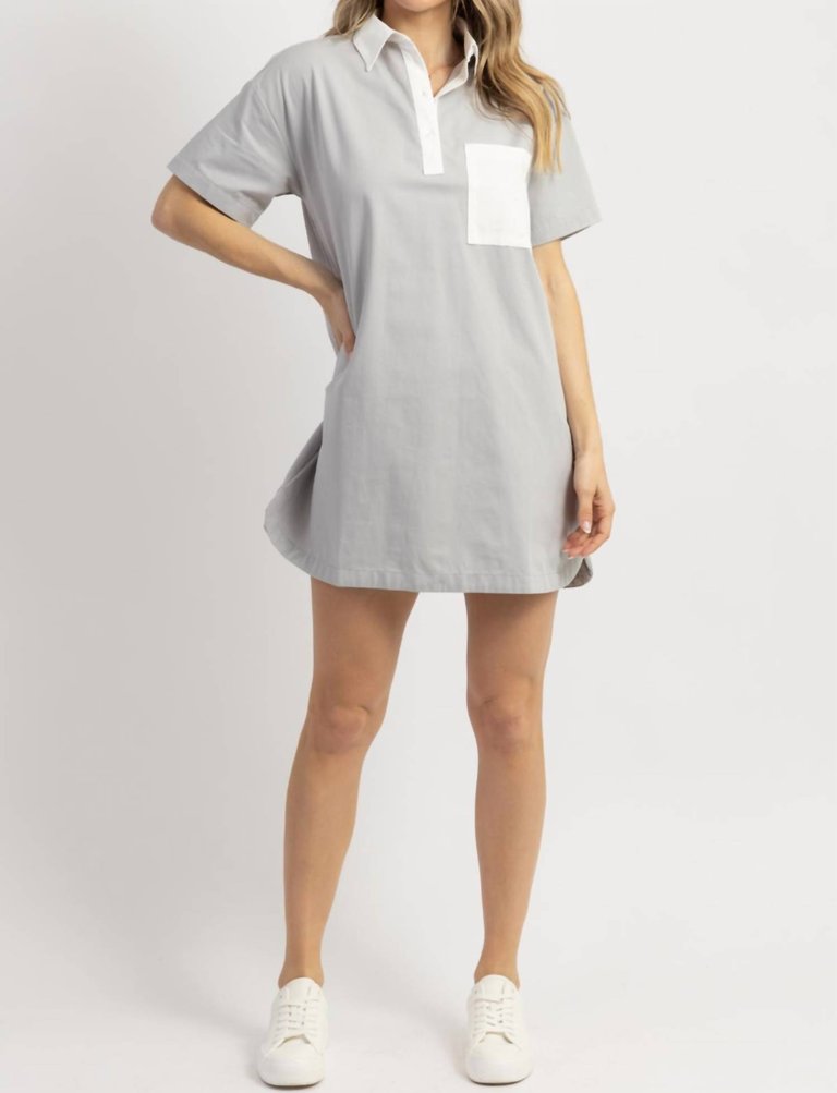 Ronnie Contrast Shirt Dress - Blue