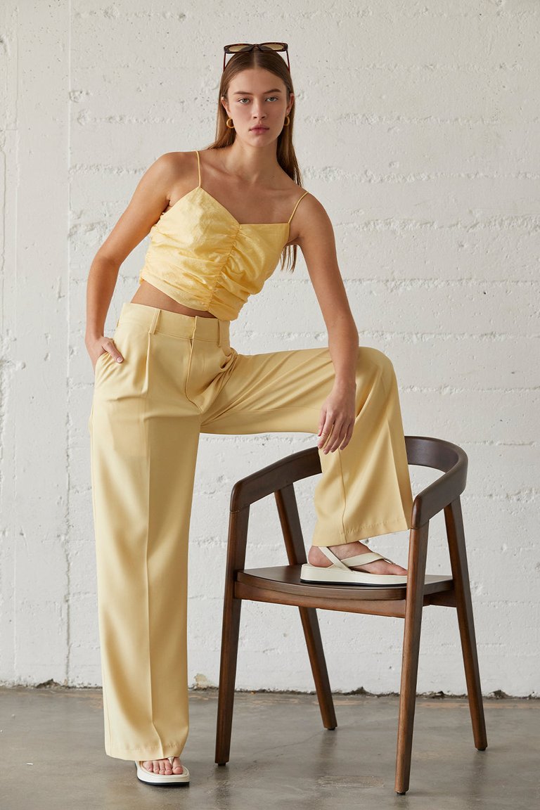 Sasha Wide Leg Trousers - Yellow